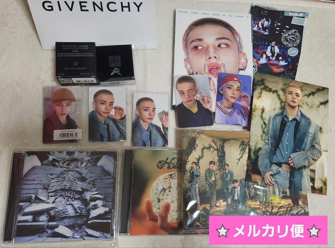 Straykids ヒョンジン12点 GIVENCHYサイン刻印入りミニパウダー ヒョンジン ＊ ジバンシィビューティー、刻印イベント❣️ ❥サイン